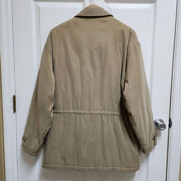 GH Bass Jacket Men Sz M Khaki Green Button Quilted Utility Field Chore Barn Coat - Picture 2 of 16